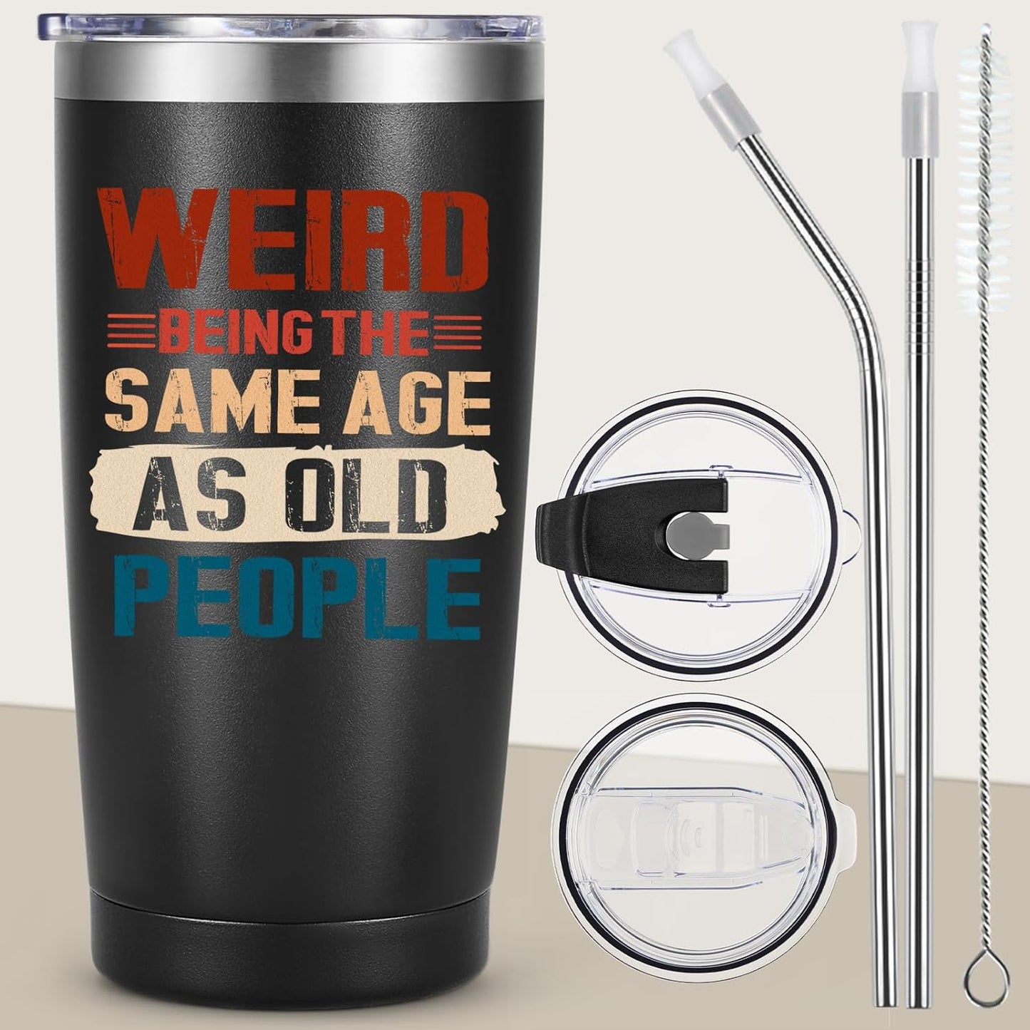 Birthday Gifts for Men 30th 40th 50th 60th 70th 80th, Funny Cool Weird Old People 20oz Tumbler, Unique Gag Birthday Gifts Ideas for Dad Husband Friend Grandpa Him