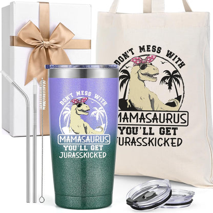 Mothers Day Gifts - Best 40 Oz Mamasaurus Tumbler, Funny Mom Gifts from Daughter Son Kids, Unique Mother's Day Birthday Gift Ideas for Wife New Mom Mama